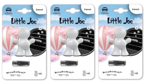 3er Pack Little Joe Lufterfrischer fürs Auto zur Montage an jedem Lüftungsgitter +/-45 Tage Frische im Auto (Sweet/weiß)