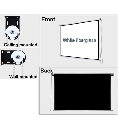 Pantalla manual proyector 72 pulg 16:9 HD portable miniatura 6