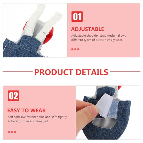 Couche-Culotte pour Oiseau Réutilisable, Légère, Coton Bleu – vue 3