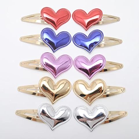ZXCW 10pcs/lot Small Size Girls Hairclips Glitter Heart Birthday Gift Baby Girls Hair Accessories Kids Hair Clip Cover