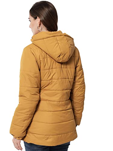 Image of KOTTY Women Nylon Peach Pink Solid Puffer Jacket