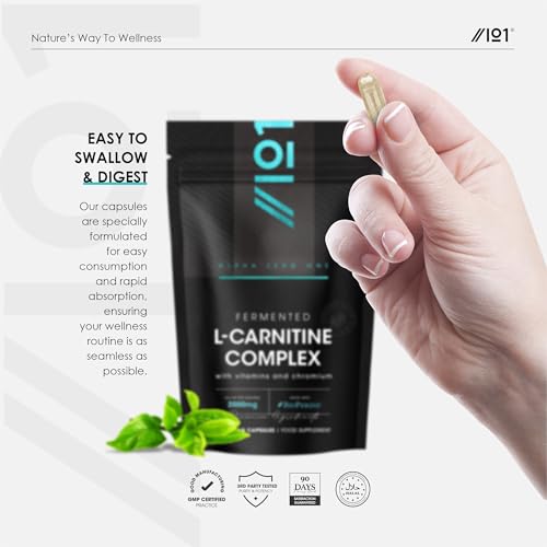 L-Carnitine 2000mg with BioPerine - 120 Capsules - Energy & Metabolism Support - High Strength Acetyl L-Carnitine Complex (30 Day Supply) by Alpha01 - Image 6