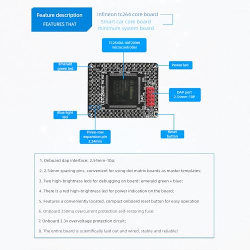 Tarjeta de circuito TC264D para smart car con microcontrolador de 3.3V/5V dual-core 3