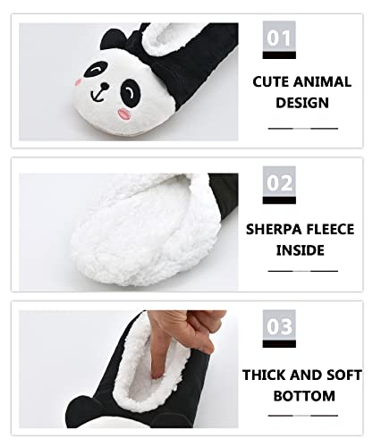 Dicuird Womens Slipper Socks Low Cut Comfy&Warm Animal Non-Skid Bedroom Slippers(Panda, 10-13) #TOP6
