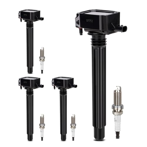 Image of UF751 Ignition Coil &4469 Double Iridium Spark Plug For 14-19 Jeep Cherokee | Renegade /Chrysler 200 /Dodge Dart /Fiat 500X /Ram ProMaster City 2.4L L4 Replaces# 68242286AA, 68080508AB,UF754, GN10738