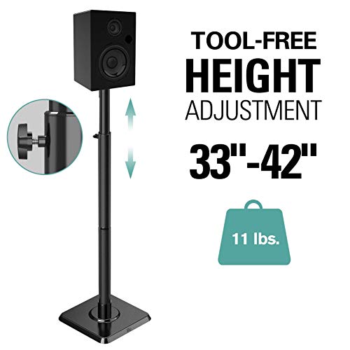 Mounting Dream Speaker Stands Pair Height Adjustable For Universal Satellite Speakers Up To11Lbs, Md5421 Soundbar Bracket For Tvs With Protruded Bottom On Back, Up To 22 Lbs With Detachable Extension #TOP1