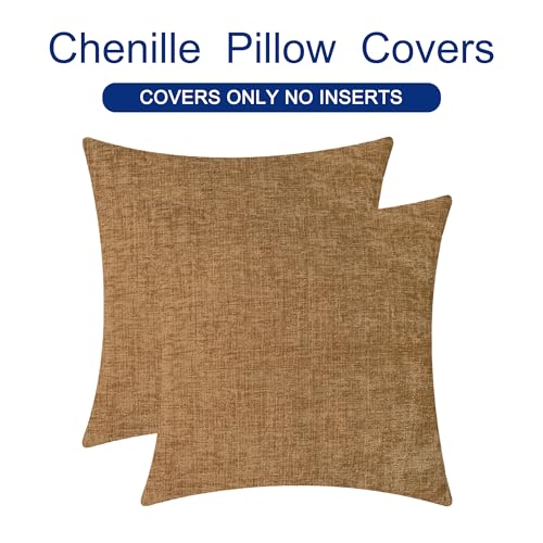 image for CaliTime Throw Pillow Covers Decorative 16 X 16 Inches Pack of 2 Cozy 