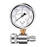 Pressure Washer Gauge with 3/8 Inch Quick Connect, Heavy-Duty Pressure Gauge for Power Washer, 6000 PSI