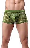Linemoon Sexy Herren-Unterwäsche, Boxershorts für Sex, Netzstoff, durchsichtig. - Grün - XX-Large