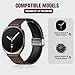 Charlam Magnetic Leather Bands Compatible with Galaxy Watch 8 Band 40mm 44mm,Galaxy Watch 8 Classic Band 46mm,Genuine Leather No Gap Replacement Straps for Samsung Watch 8 Bands Men Women,Black Coffee