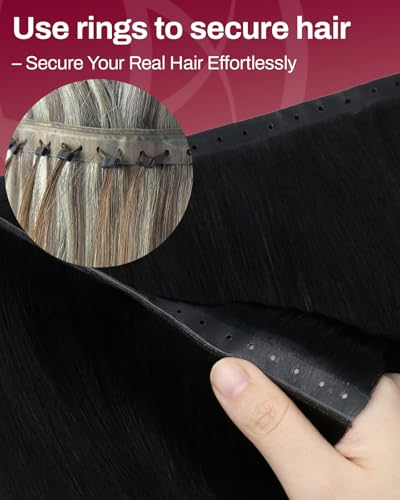 Image of Moresoo Butterfly Weft Hair Extensions Human Hair, Invisible Genius Weft, #1 Jet Black 24 Inch 100g, Add Volume, OVO PU Hole, Straight Soft Remy Hair, Simple Installation
