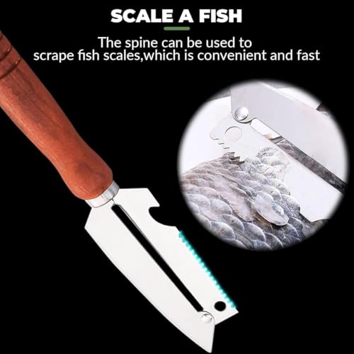 Image of Multi-Functional Vegetable Peeler for Kitchen | Stainless Steel Peeler with Wooden Handle & Bottle Opener | Single Blade for Fruits and Vegetables | 1 Piece (Design 2 Peeler)