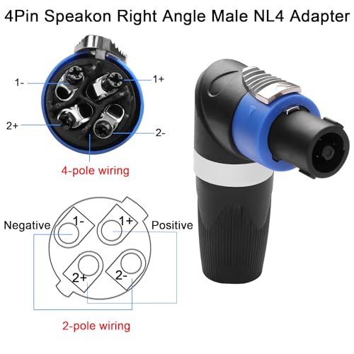 Conector de Audio Speakon NL4FC 90° Ángulo QIANRENON miniatura 3
