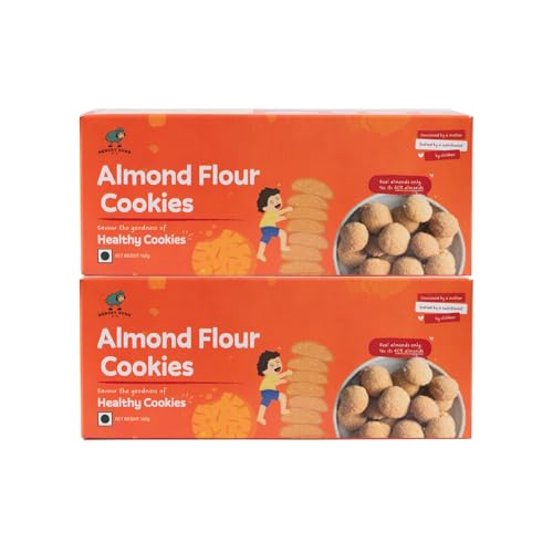 Image of Hungry Bums Almond Cookies - Pack fo 2 320gm (20 Cookies) | 100% Almond Flour | Rich in Protein & Vitamin E | Healthy Biscuits | No Maida, No Added Sugar, No Preservatives | Healthy Snack for Kids & Adults