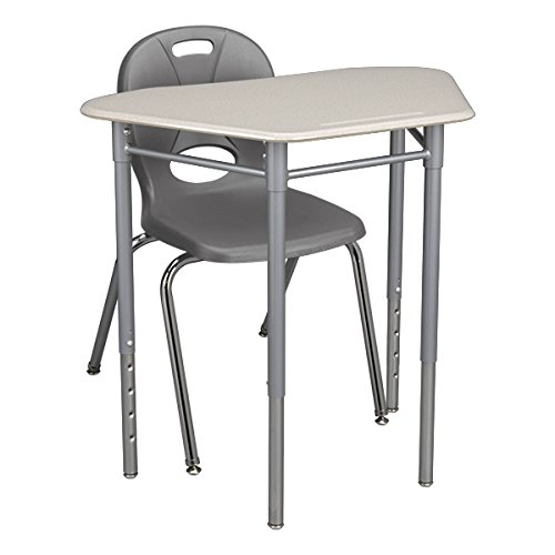 Learniture Hex Collaborative Desk,31" W x 21" D, Gray, LNT-INM1033GS-SO (Pack of 2)