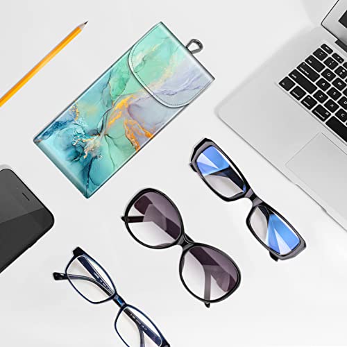Image of FINTIE Double Glasses Case with Carabiner Hook, Portable Vegan Leather Eyeglass Case Anti-scratch Sunglasses Pouch