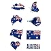 TOSSPER Autocollants De Tatouages ??temporaires du Drapeau De L'australie pour Coupe du Monde Compétitions Internationales Set Autocollant De Tatouage
