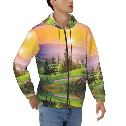 Sweat à capuche col de golf pour homme en coupe décontractée