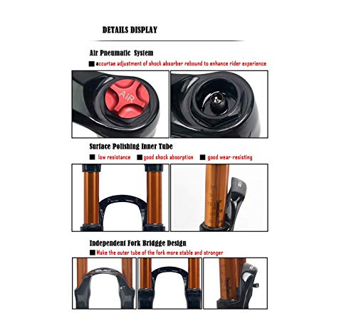 Ztz 【Us In Stock Magnesium Alloy Mountain Front Fork Air Pressure Shock Absorber Fork Fork Bicycle Accessories 26 Lock Out #TOP2