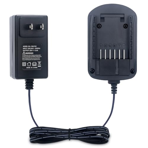 Kekepowtobat Compatible with Worx 20V Battery Charger, WA3742 Charger Compatible with Worx WA3525 WA3575 WA3520 WA3578 WA3016 WA3674 WA3669 20-Volt MAX Lithium Battery