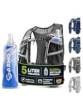 SASMO® kamizelka do biegania dla kobiet i mężczyzn 5 l + 2 x 250 Soft Flask | Running Vest - ultralekka 270 g i oddychająca | plecak do biegania dla kobiet i mężczyzn - 8 kieszeni | kamizelka do