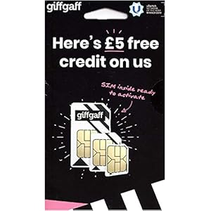 Giffgaff 02 4 g drievoudige simkaart – standaard/micro/nano-sim – met £5, iPhone 4 4S 5 5 C 5S 6 6S 6 Plus – onbeperkte…