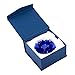 Amlong Crystal 3 Inch Sapphire Blue Crystal Lotus Flower Feng Shui Home Decor with Gift Box