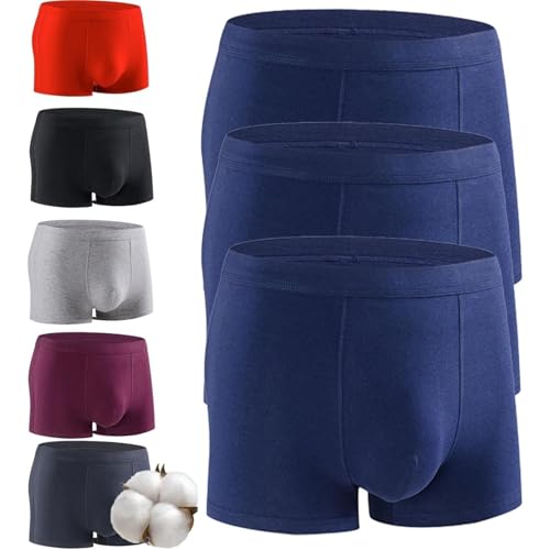Elitevienna - Calzoncillos tipo bóxer de algodón para hombre, ultra absorbentes, para incontinencia, Klyver, suaves, cómodos, reutilizables, 3 unidades, azul, X-Large