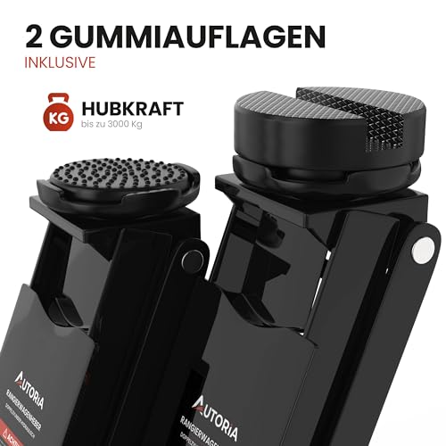 Hydraulic Trolley Jack 3T Flat Lifting Height 75-505 mm with 2 x Rubber Pads Professional Trolley Jack Car Jack Hydraulic 360° Wheels Axle Stand