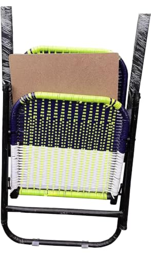 Image of Heavy-Duty Iron Chair with Strong Handle & Free 6mm Laptop /Reading Pad | Portable Multicolour Chair for Study, Home & Outdoor Use (4-26 Years)