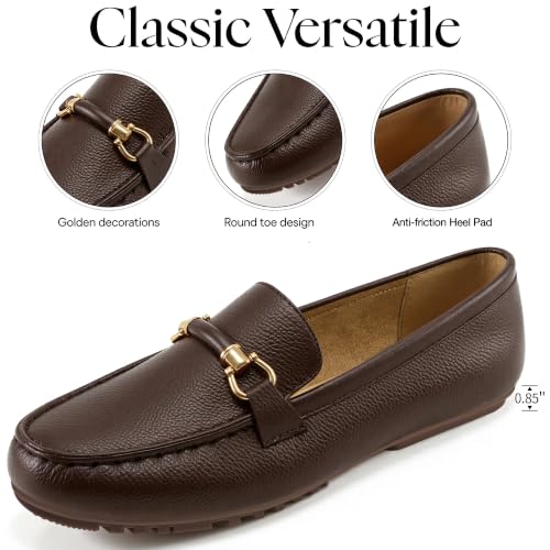 Image of HARENCE Loafers for Women Comfortable Slip On Business Work Flats Shoes Casual Driving Moccasins Penny Loafer