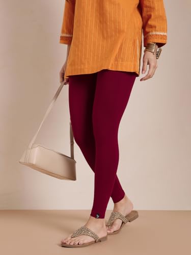 Image of TWIN BIRDS Super Stretchable Cotton Elasthane Fabric Ankle Length Leggings for Women