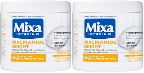Soin anti-taches Mixa Niacinamide crème hydratante visage corps de 2