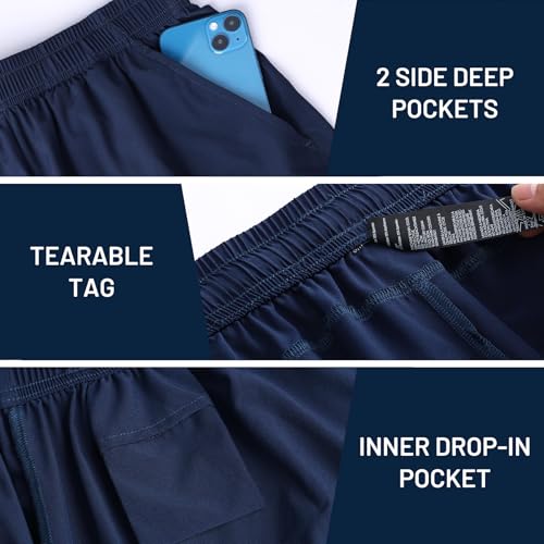 Image of Haimont 5 Inch Mens Dry Fit Running Athletic Shorts with Pockets, Water Resistant Lightweight Gym Workout Exercise Shorts