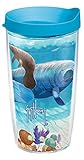 Tervis Guy Harvey Manatee Made in USA Double Walled Insulated Tumbler Travel Cup Keeps Drinks Cold & Hot, 16oz, Classic