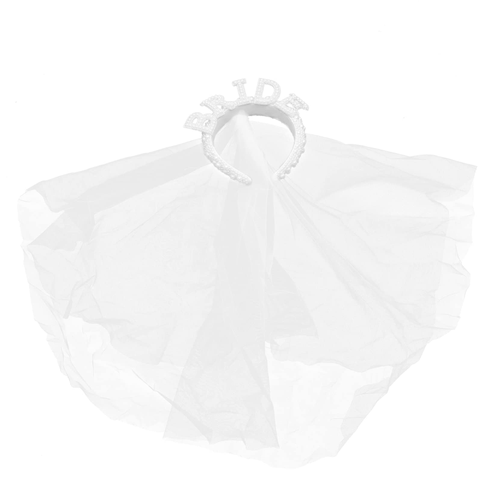 Diadema de Perlas para Novia, Tocado Blanco de Plástico, Ligero