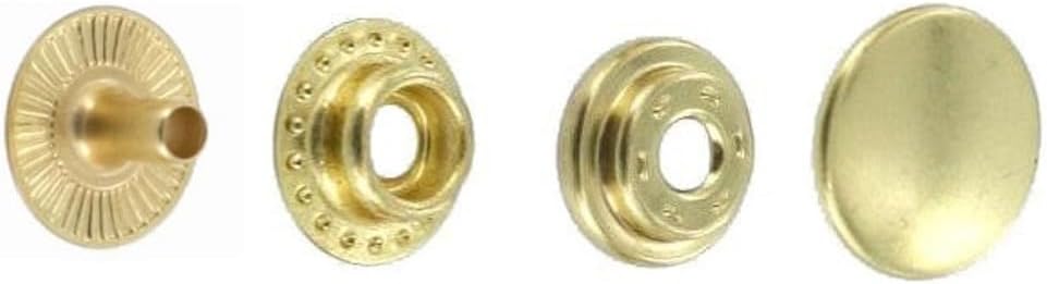 Line 20 / Line 24 Ring Socket Snap Fasteners, Natural Brass, Solid Brass (100 per Bag)