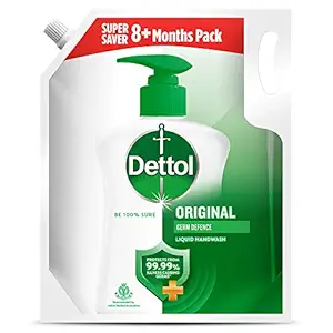 Dettol Liquid Handwash Refill – Original Germ Protection Hand Wash- 1500ml | Antibacterial Formula | 10x Better Germ Protection at Rs. 179
