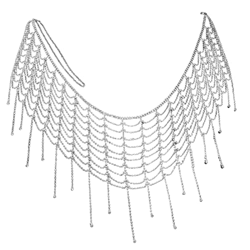 Collier épaule chaîne perle cristal fait main pour mariée et soirée élégante