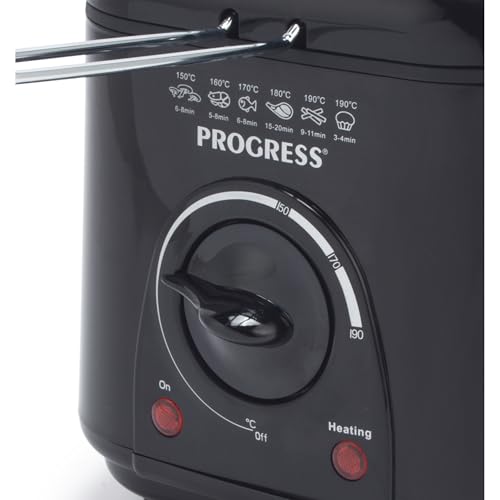 Progress Friteuse Compacte 1L Mini 950W, Panier de Cuisson Amovible Antiadhésif, Facile à Nettoyer, Antidérapant, Contrôle de Température Réglable, Filtre Réducteur d'Odeurs, Garantie 3 ans – Image 6