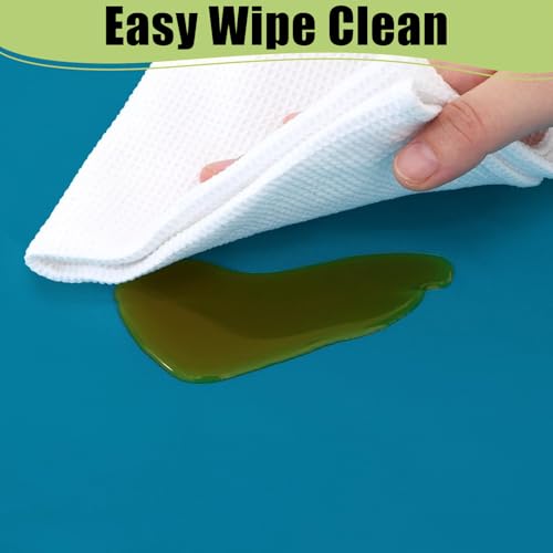 Image of Smiry Disposable Table Cloth - 6 Pack, 54 x 78 Inch Waterproof Rectangle Tablecloths for Parties, Decorative Plastic Table Cover, Leakproof & Sturdy, Aqua