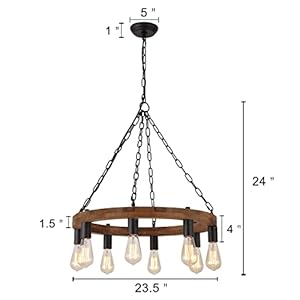 Round Wagon Wheel Chandelier Dining Room 8-Light Rustic Farmhouse Pendant Lighting Fixture for Kitchen Island C0151 Round Wagon Wheel Chandelier Dining Room 8 Light Rustic Farmhouse Pendant Lighting Fixture for Kitchen Island C0151