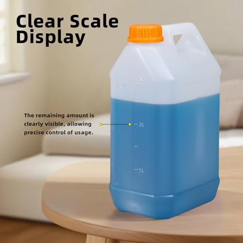Image of 2 Pcs 0.8 Gallon Jugs with Caps Empty Plastic Gallon Containers with Lids Container Automotive Square F-Style Plastic Jug Bottle for Liquids Water Laundry Soaps Detergents Home and Commercial Use