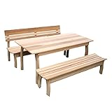 Creekvine Designs Cedar Dining Set - Outdoor Bench Set for Patio & Garden 94' x...
