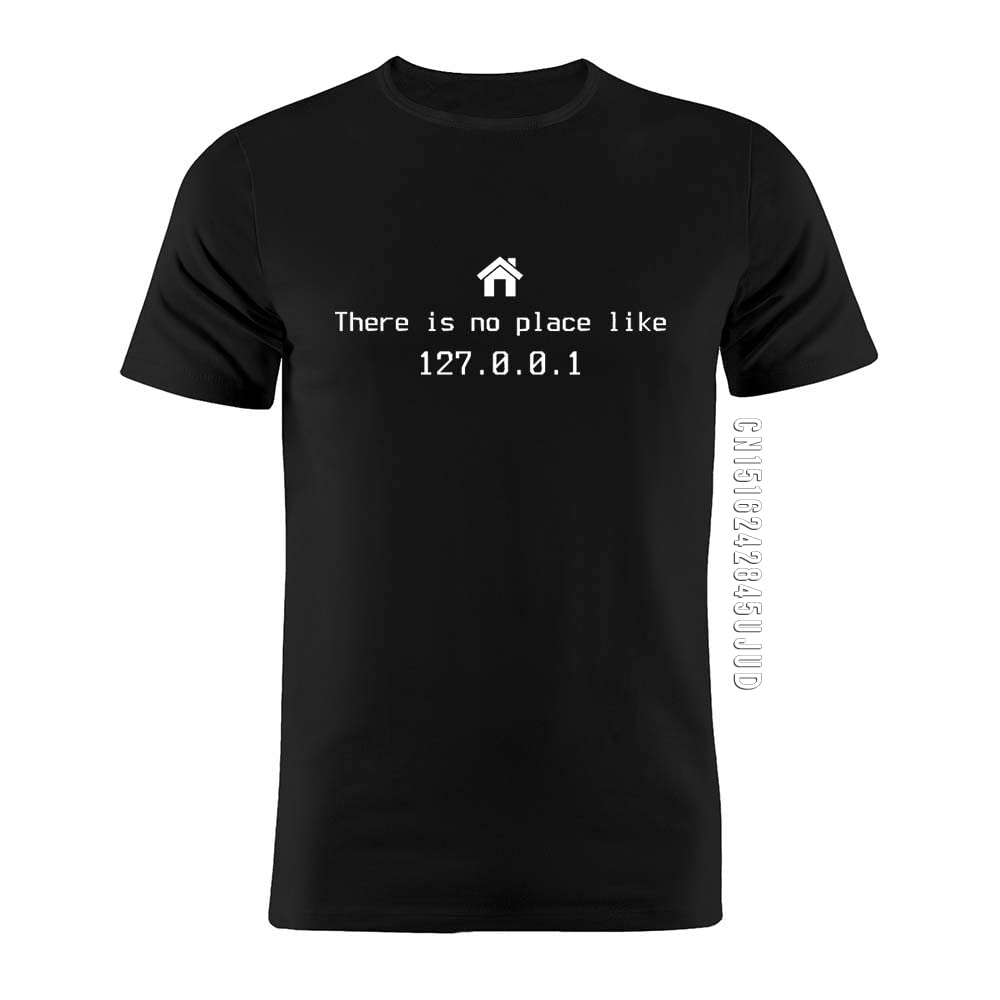 GenericMen T Shirt Cotton There's No Place Like Home Coder Web Developer Programmer IT IP Address Geek Funny Man Birthday Gift T-shirt (4Y0097-Black, L)