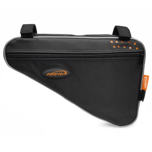 Ibera Bike Frame Bag - Slim Bike Pouch with 3L Capacity, Single Zipper Compartment & Velcro Mount - Fits Most Bikes, Holding Tools Snacks & More - Water-Resistant & Reflective Bicycle Bag 12"x13"x8" - Thumbnail 6
