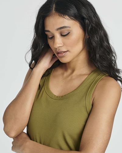 Image of Real Essentials 3 Pack: Women's Ribbed Knit Sleeveless Crew Neck Tank Casual Midi Shift Dress with Slit
