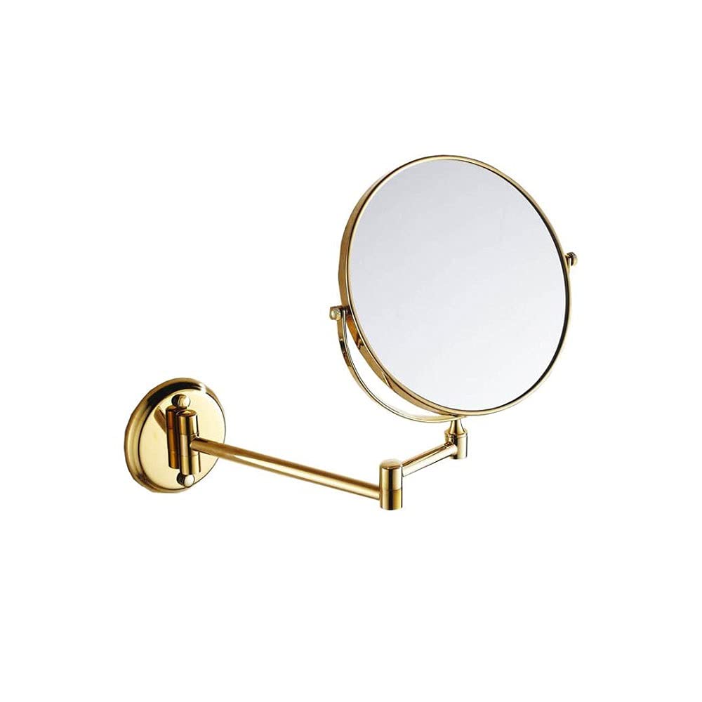 Miroir en laiton plaqué or JCAKES avec double bras extensible pour salle de bain