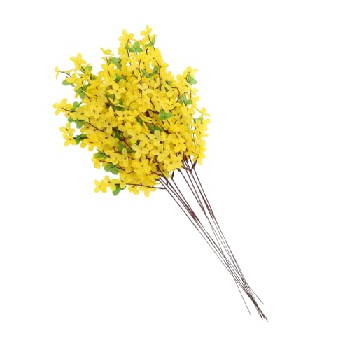 Ciieeo 10 Piezas Flor Artificial Fiesta Decoración De Flores Realista Decoración De La Boda Colgante Decoraciones Al Aire Libre Pétalo De Flores Artificiales Yellow Tela De Seda