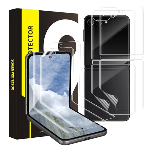 Cable Leader 2+2 Stück TPU Schutzfolie für Panzerglas für Samsung Galaxy Z Flip 5 5G Flexible TPU Passt Perfekt HD-Klar 100% Touchgenauigkeit Frei von Kratzern Unzerbrechlich Samsung Z Flip 5 Folie